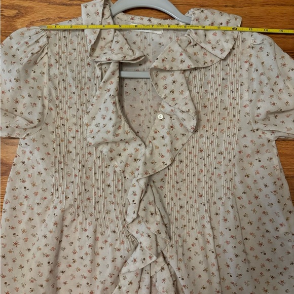 DOEN HARDY PINTUCK COTTON + VISCOSE FLORAL BLOUSE SIZE XXS - Picture 12 of 13